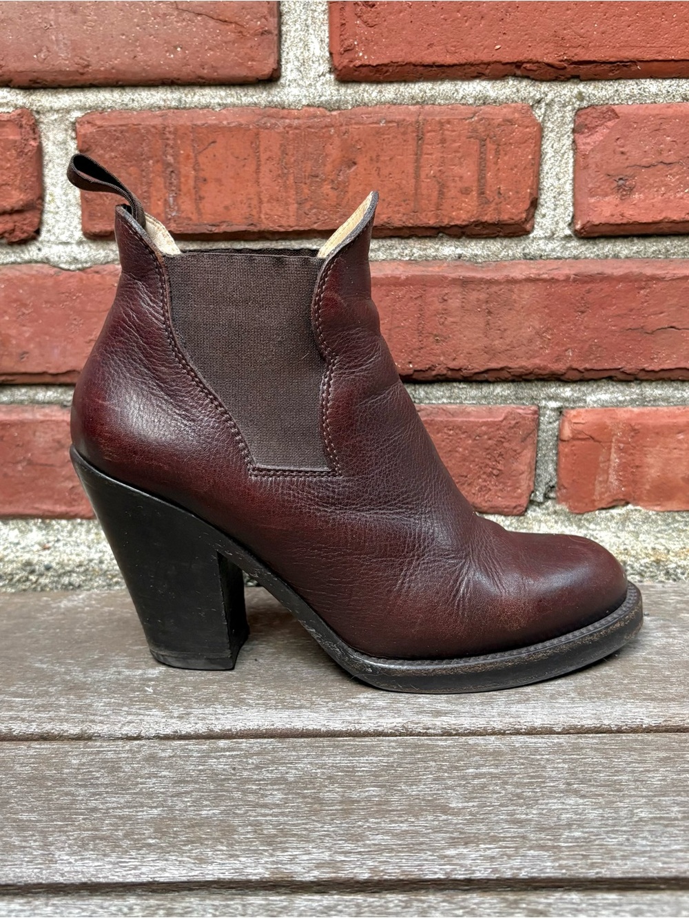 Acne Studios Dark Brown Leather Chelsea Ankle Bootie